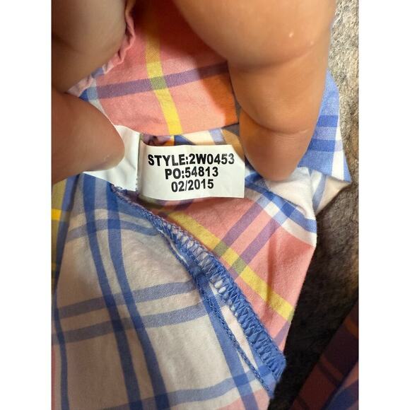 Vineyard Vines Womens Half Button Front Colorful Plaid Long Sleeve - Size 4 - Picture 7 of 7